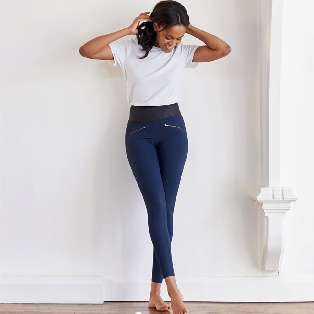 ADAY throw it higher blue black high waist legging